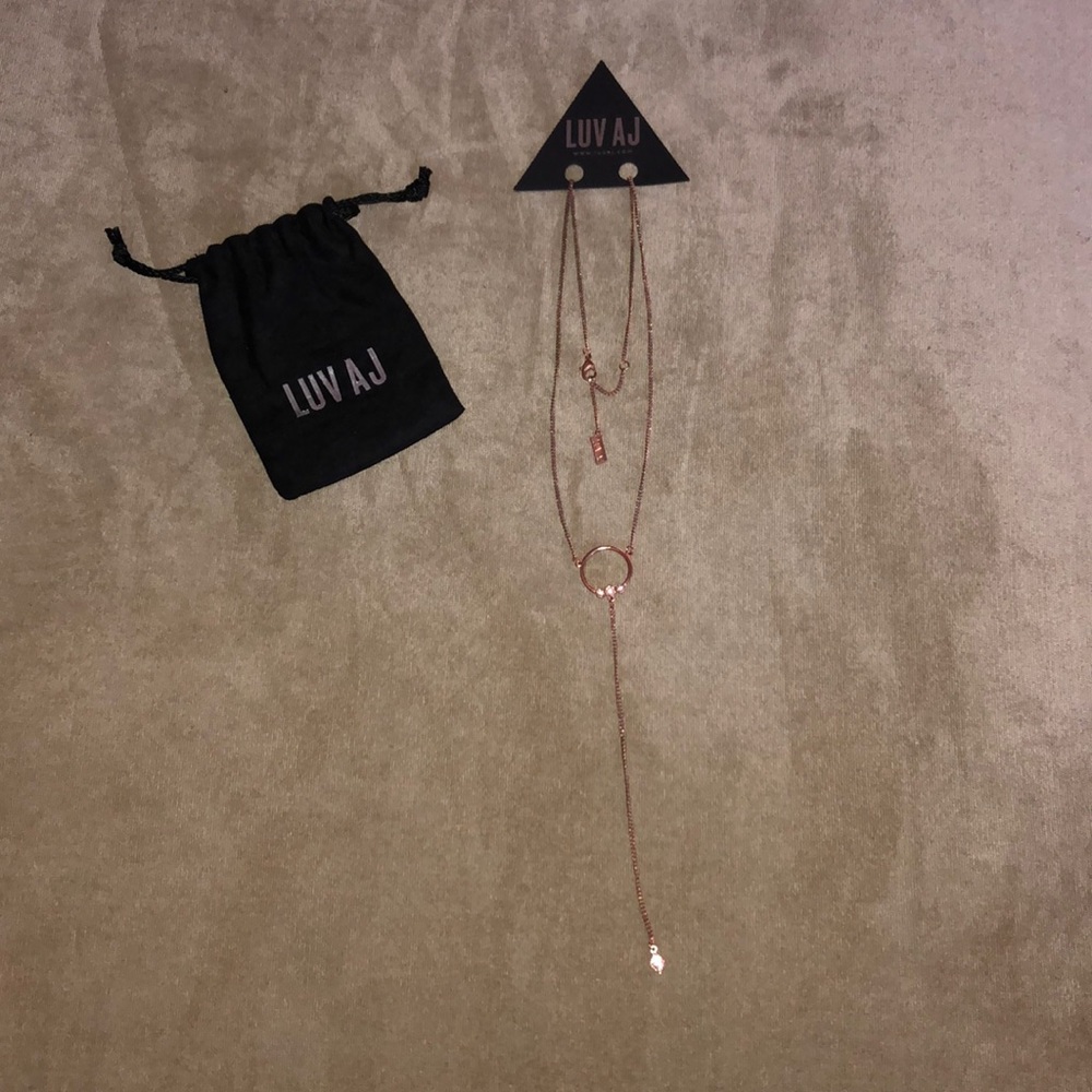 Luv AJ Rose Gold plated Full Bloom Lariat necklace